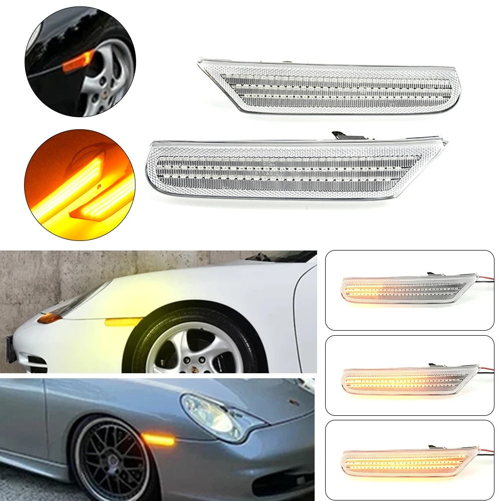 2 Frecce Dinamiche Led Porsche Boxster 986 996 911 Carrera Targa Bianche 99663103701 99663103702  99663103801 99663103802