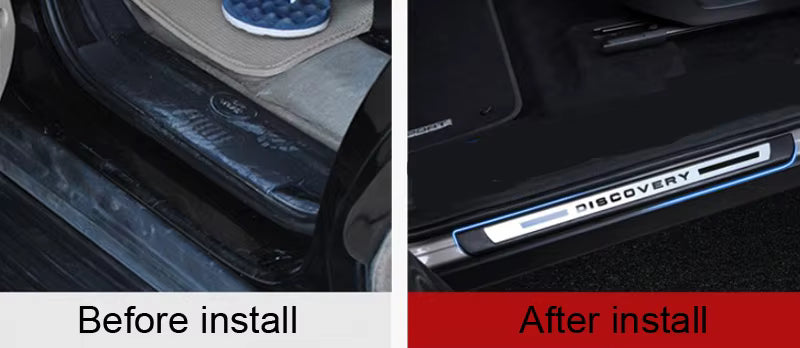 KIT 4 modanature battitacco pedane sottoporta in ABS acciaio per LAND ROVER DISCOVERY