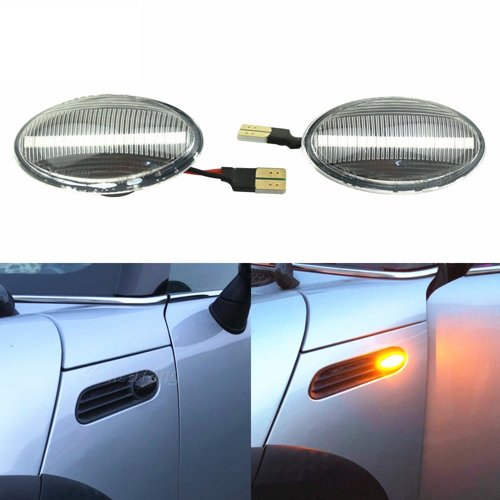 Coppia Frecce Laterali Fume' Progressive A Led Mini Cooper One R 50 51 52 53 S