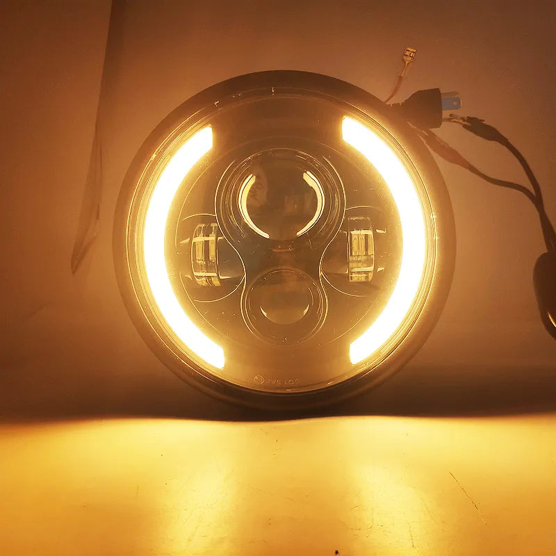 Faro Tondo Cafè Racer Per Yamaha Suzuki Guzzi Bmw Buell Led 190 Mm 7,5 Pollici