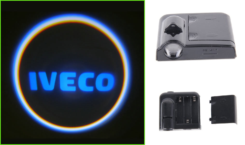 Led sottoporta sotto porta cortesia per tutte le auto con logo della propria auto a batterie e con sensore di apertura . Facili da montare