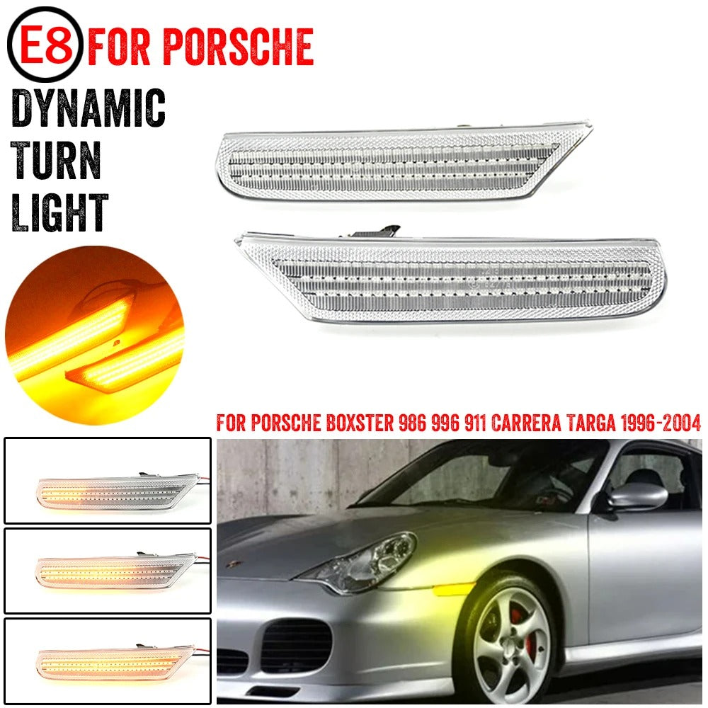 2 Frecce Dinamiche Led Porsche Boxster 986 996 911 Carrera Targa Bianche 99663103701 99663103702  99663103801 99663103802