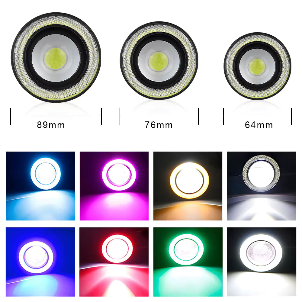 Coppia Faretti Fendinebbia Per Auto Angel Eyes Lampadina Auto Drl Diurne 30 W