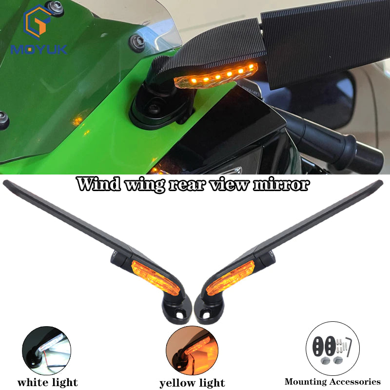 Specchietti Aerodinamici Ala A Lama Girevole Frecce Led Integrate Per Aprilia Cagiva