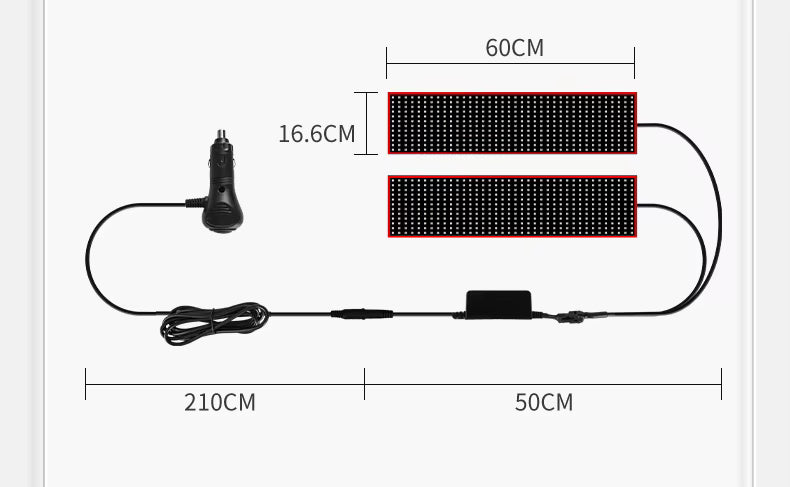 2 Pannelli Led 60 Cm Occhi Devil Parabbrezza Telecomando Tir Camion Auto Suv