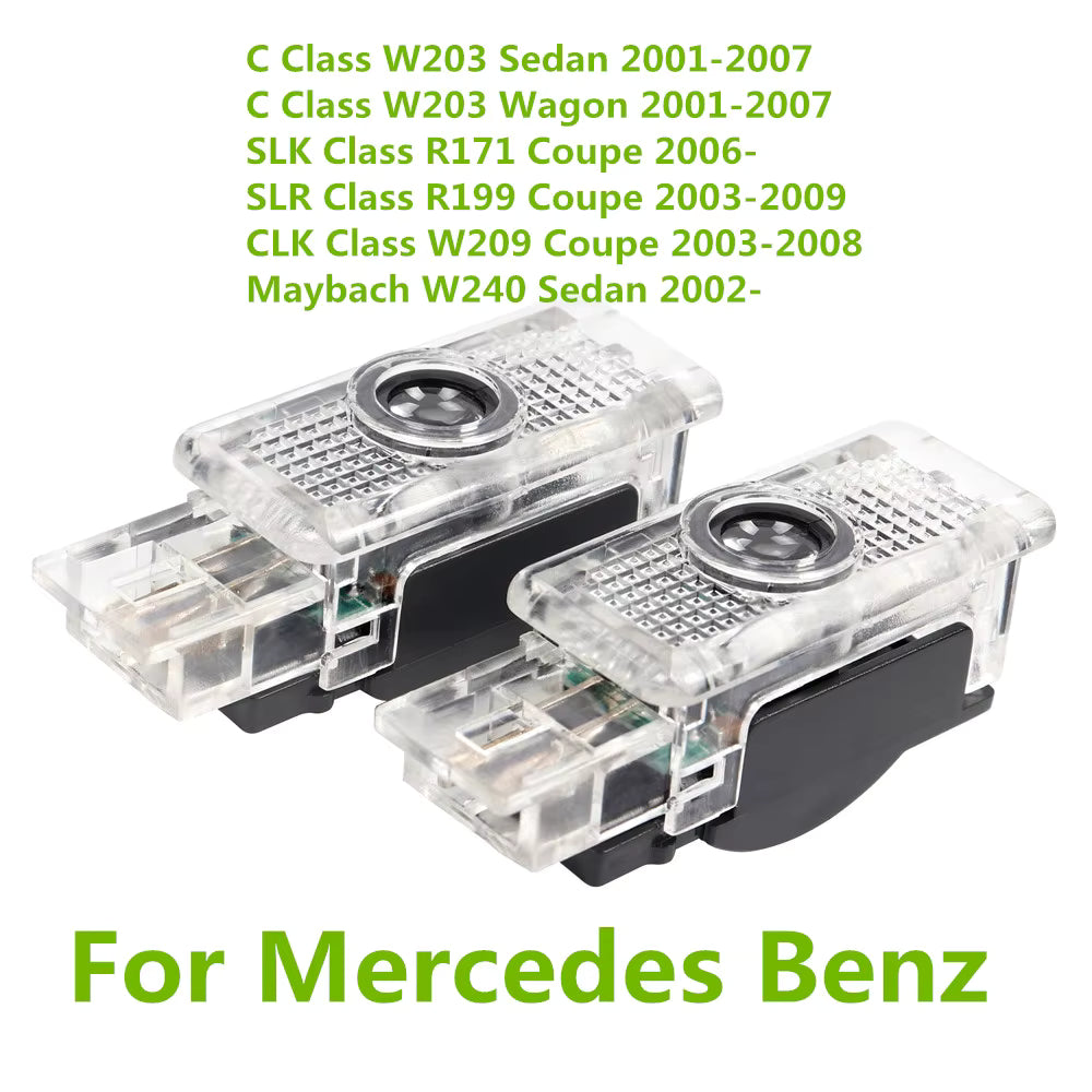 Proiettori Led Sottoporta Sotto Porta di cortesia Logo Mercedes Classe C Clk Slk Slr