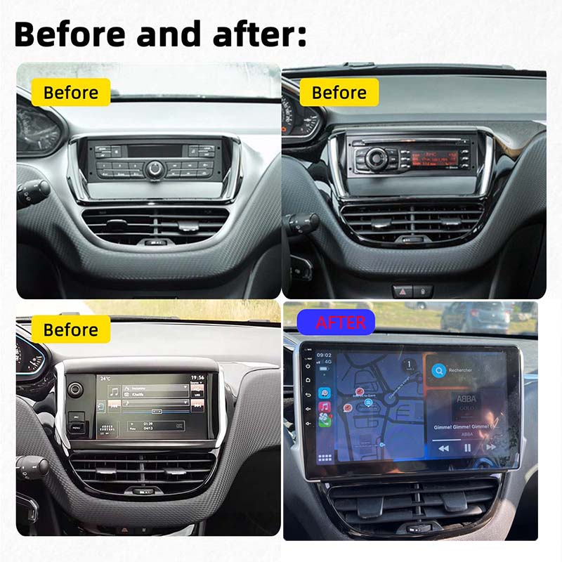 Frame Stereo Peugeot 208 2008 Display Android Da 10 10.1 Pollici Navigatore