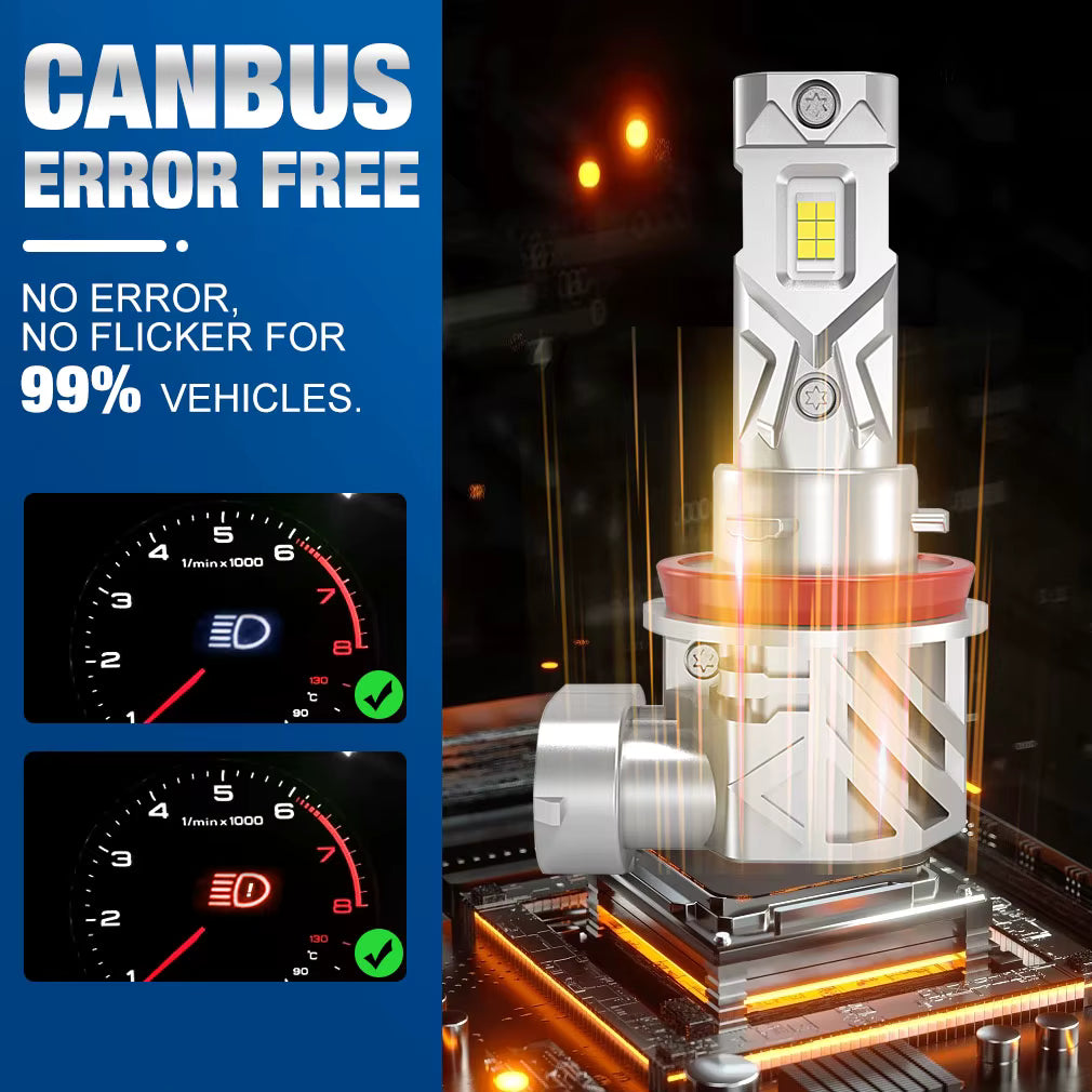 Coppia 2 Lampade Fendinebbia H11 Led Cree Cob Canbus Per Jeep Renegade 6000k