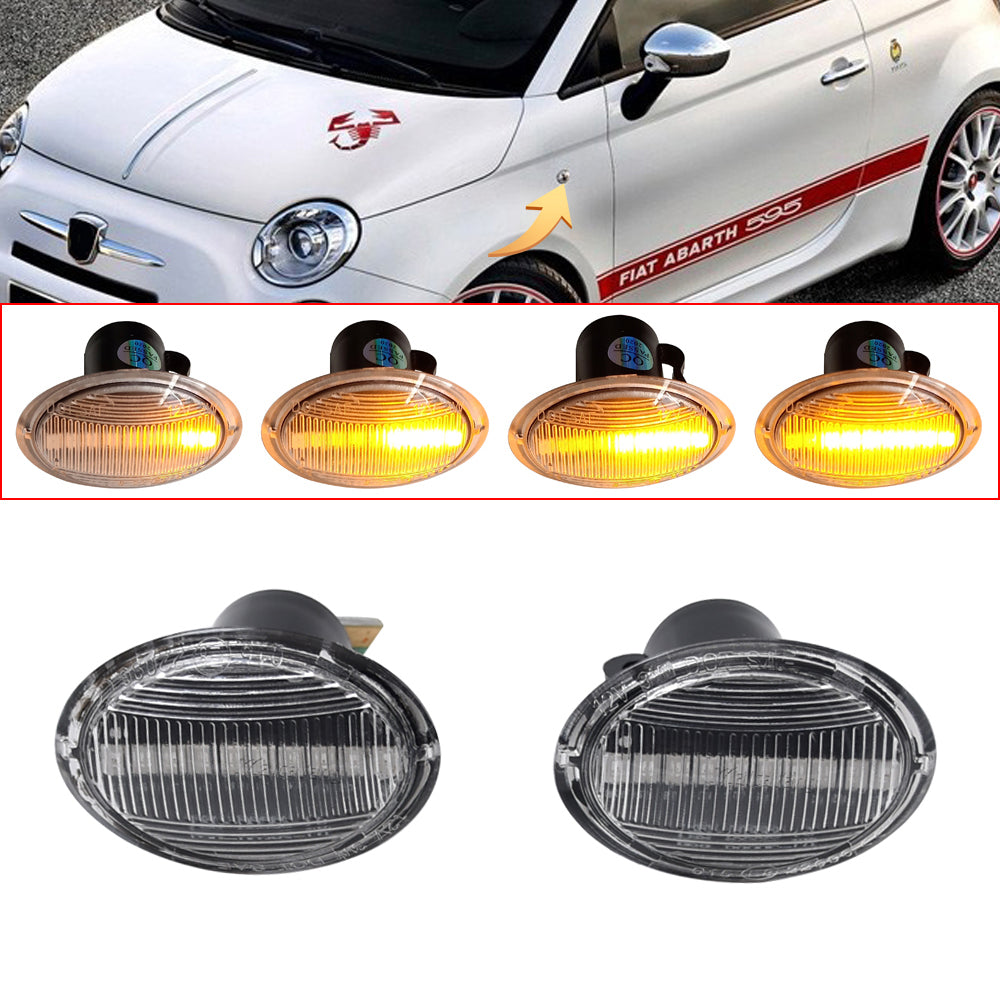 Coppia Frecce Laterali Progressive A Led Per Abarth Fiat 500 595 500c