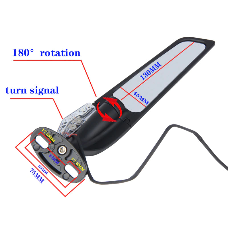 Specchietti Ala A Lama Girevole Frecce Led Integrate Per Ducati 848 1098