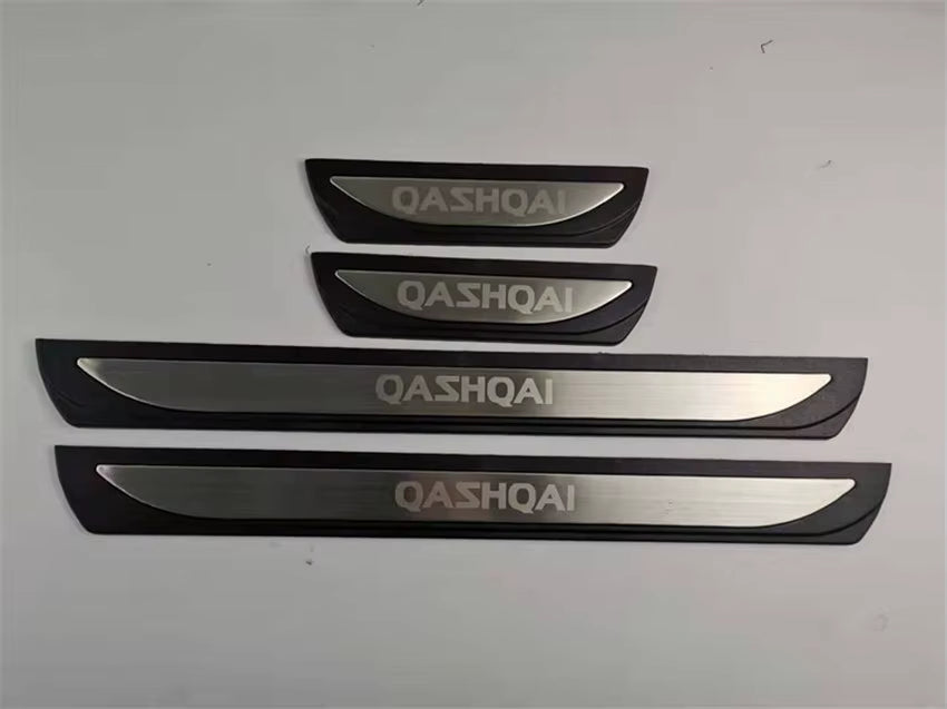 KIT 4 modanature battitacco pedane sottoporta in ABS acciaio per NISSAN Qashqai