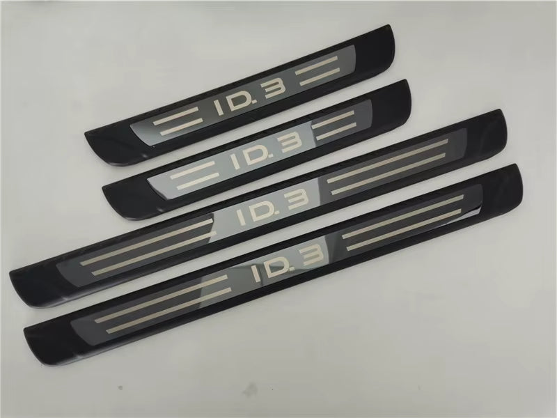 KIT 4 modanature battitacco pedane sottoporta in ABS acciaio Volkswagen VW ID 3