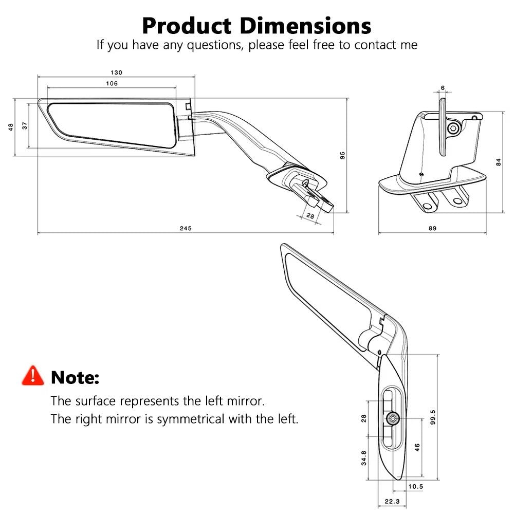Specchietti Ala A Lama Attacco Originale Yamaha T-max T Max Tmax 500 530 560