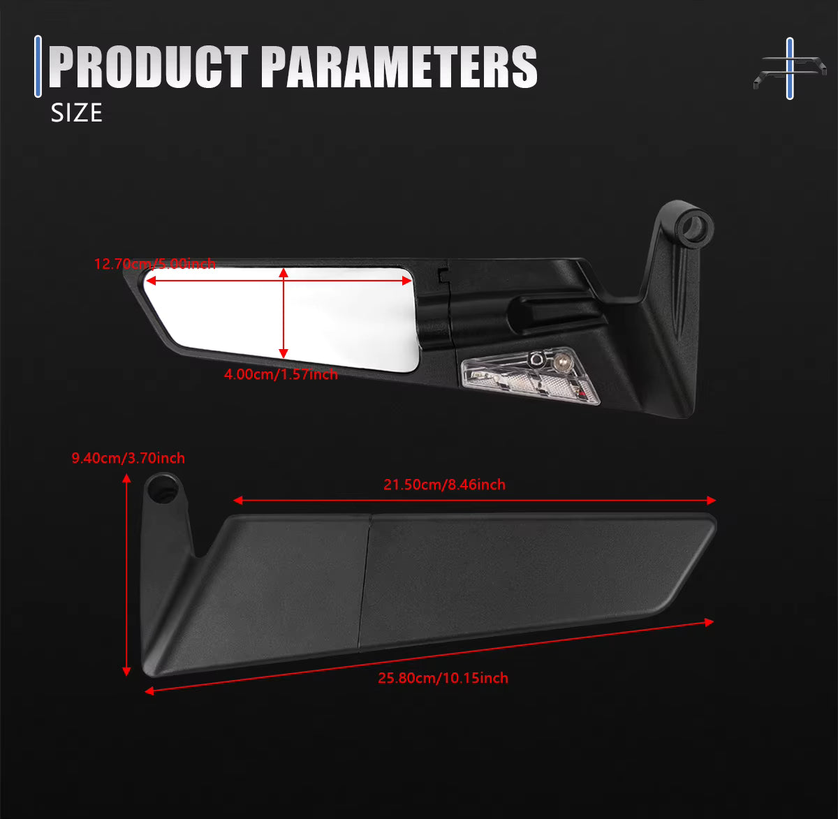 Specchietti Ala A Lama Per Ducati Monster Diavel Hypermotar Freccia Integrata
