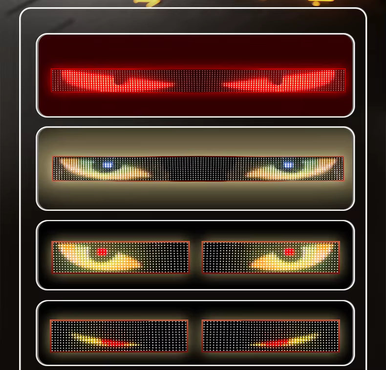 2 Pannelli Led 60 Cm Occhi Devil Parabbrezza Telecomando Tir Camion Auto Suv