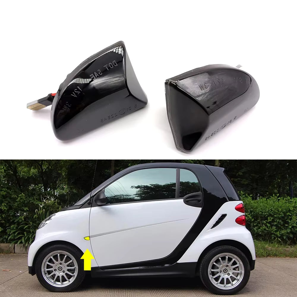 Coppia Frecce Laterali Progressive Dinamiche Fumè A Led Mcc Smart Fortwo 451