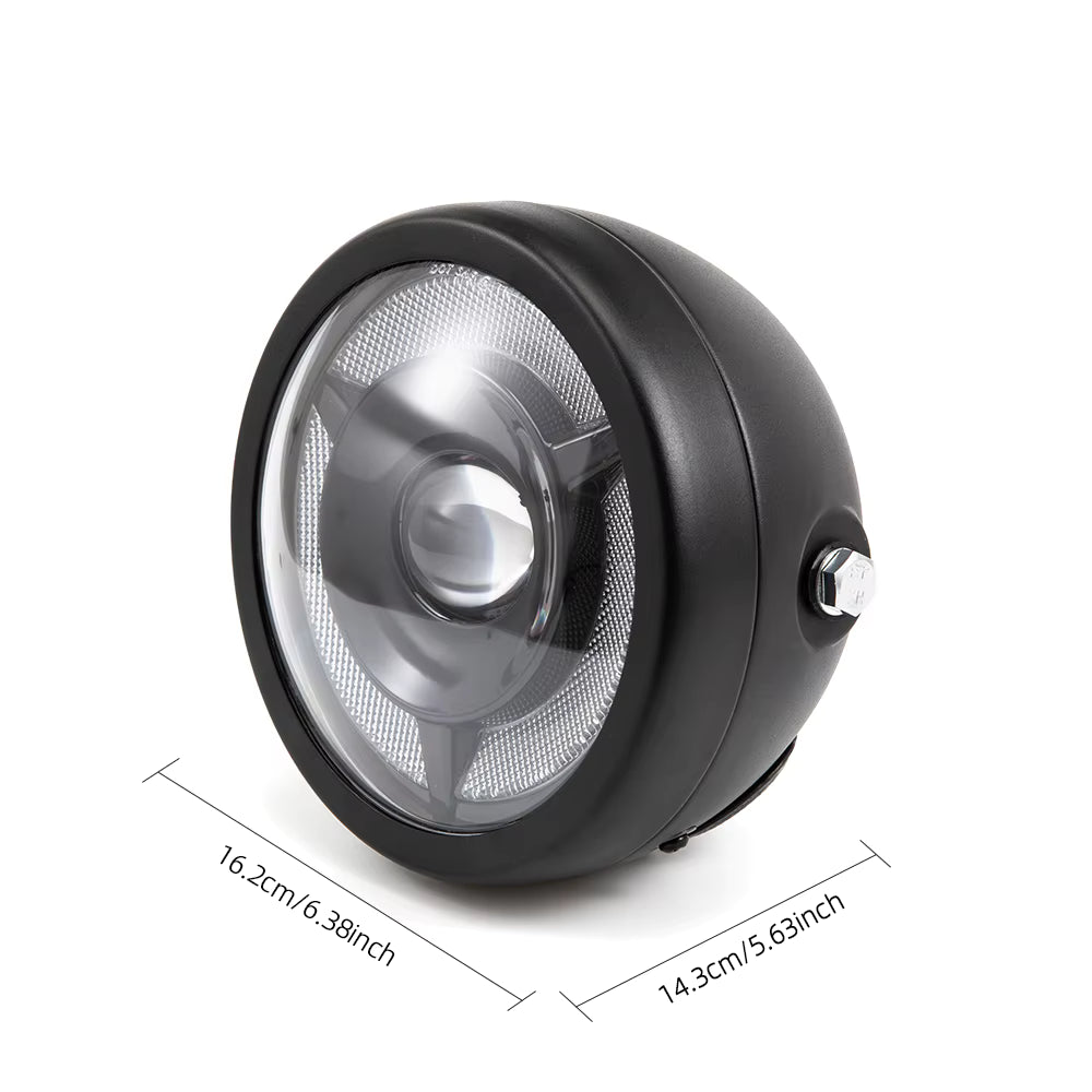 Faro Tondo Cafè Racer Moto Universale Led 165 Mm 6,5 Pollici Harley Yamaha