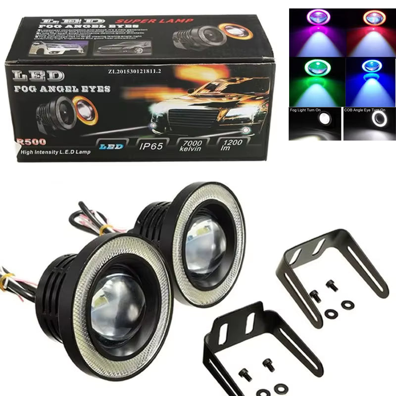 Coppia Faretti Fendinebbia Per Auto Angel Eyes Lampadina Auto Drl Diurne 30 W