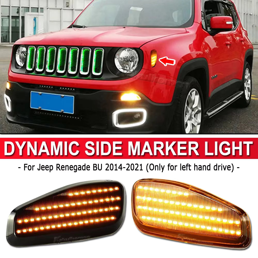 Coppia Frecce Laterali Dinamiche Bianche O Fumè Led Per Renegade 2014 2021