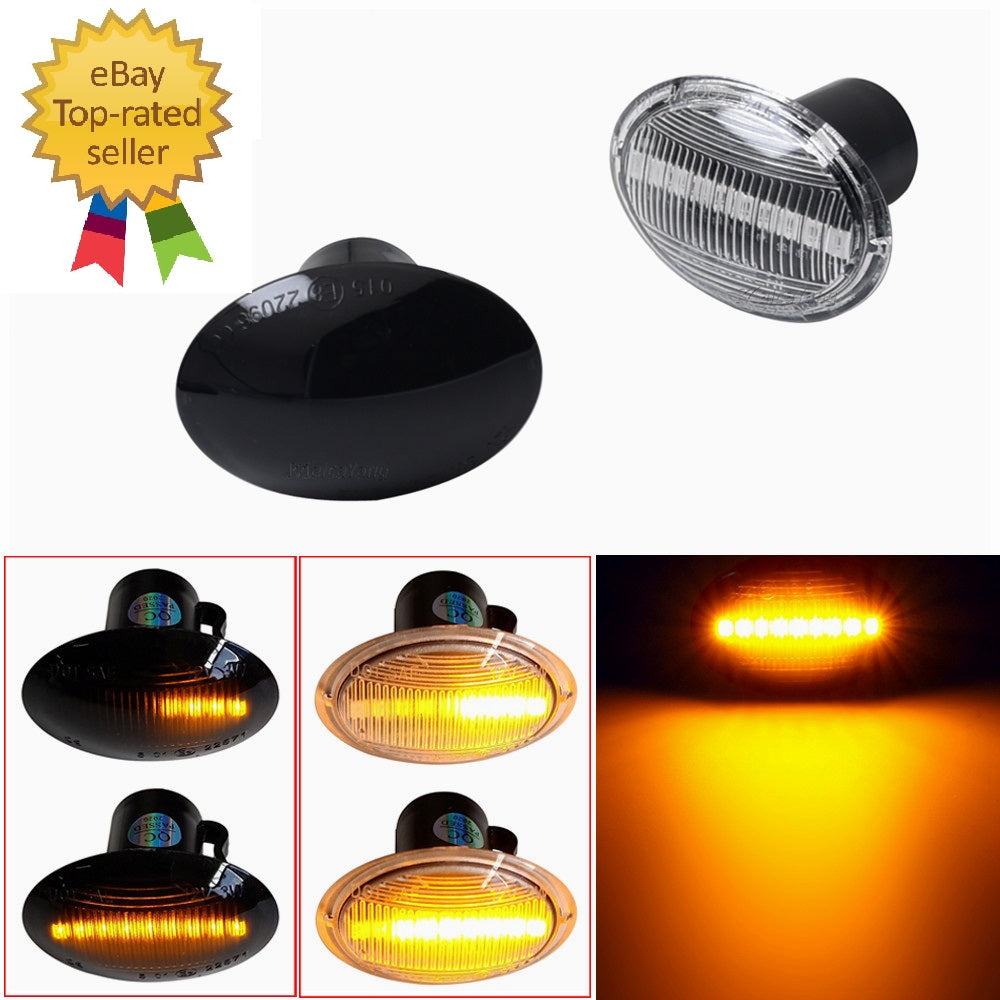 Coppia Frecce Laterali Progressive A Led Per Abarth Fiat 500 595 500c