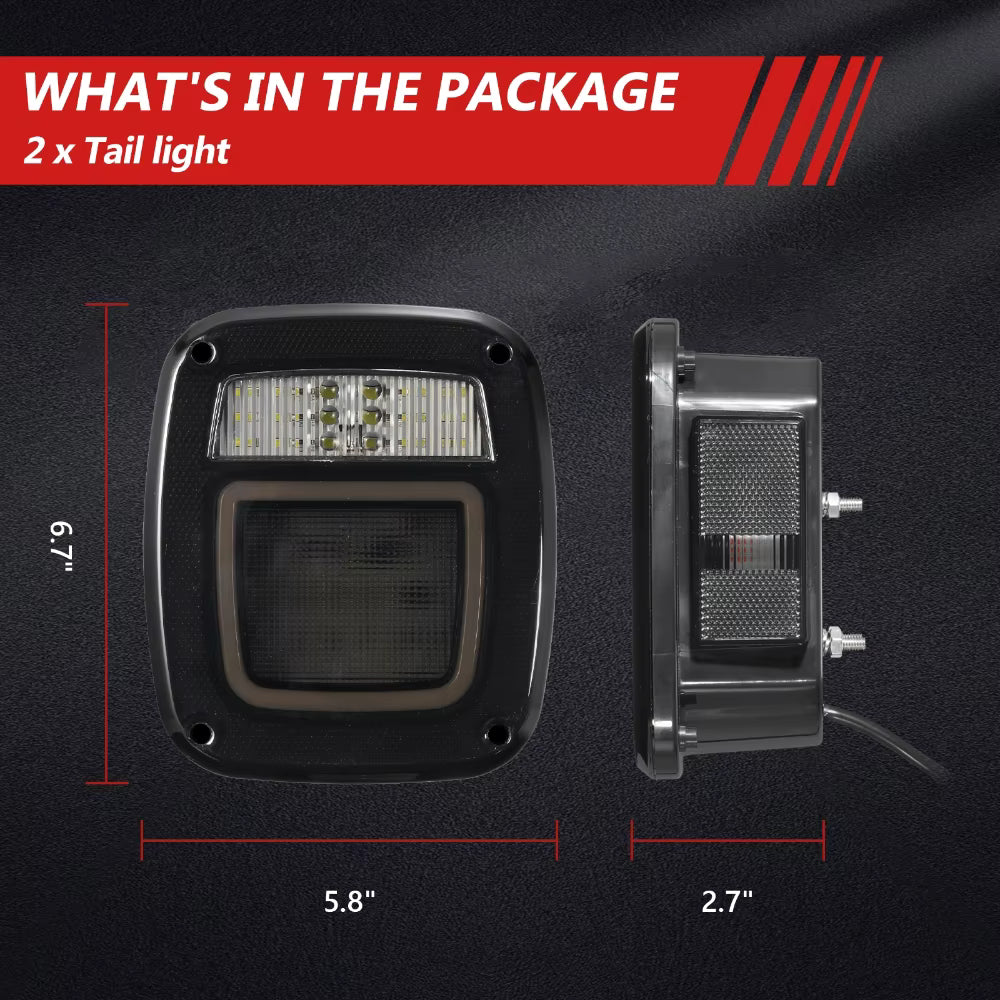 Coppia due fanali posteriori stop per JEEP WRANGLER TJ CJ YJ JK LED con frecce led