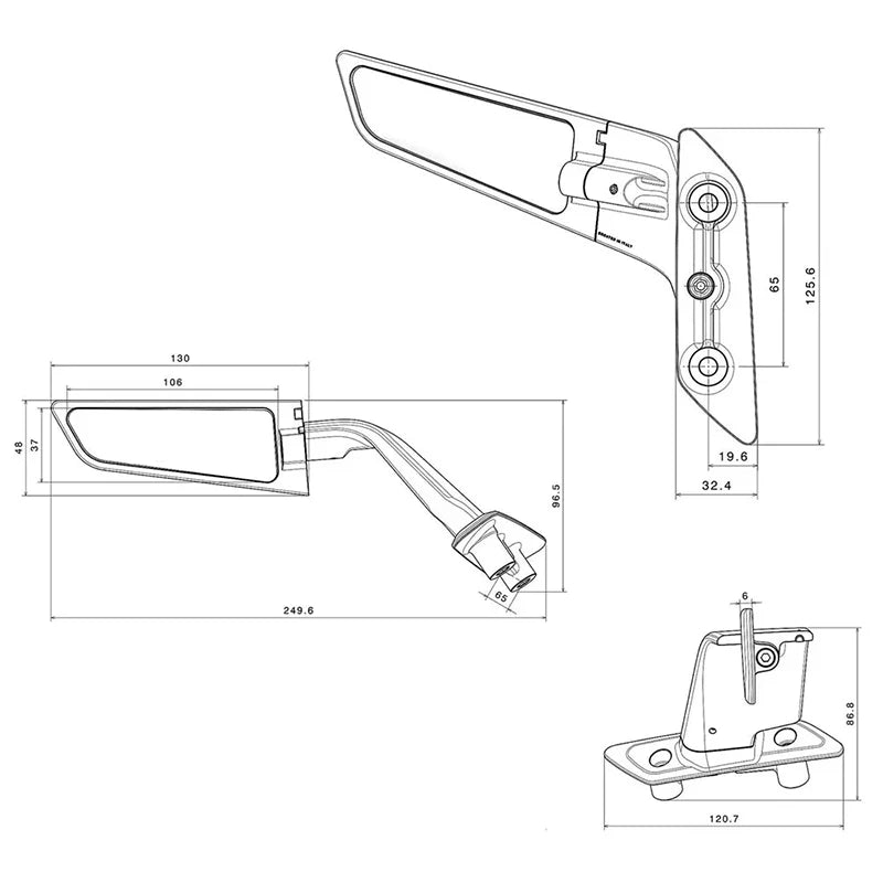 Specchietti Attacco Originale Ala A Lama Yamaha T Max 560 Regolabili 2022