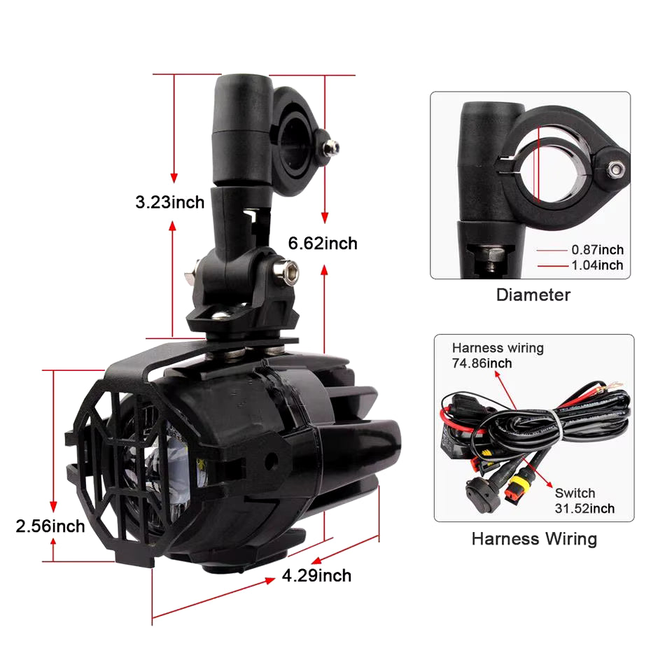 Coppia Fari Supplementari Led Faretti Fendinebbia 6000k Benelli Trk 502 702