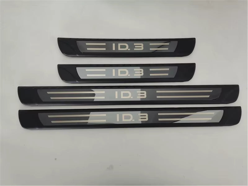 KIT 4 modanature battitacco pedane sottoporta in ABS acciaio Volkswagen VW ID 3