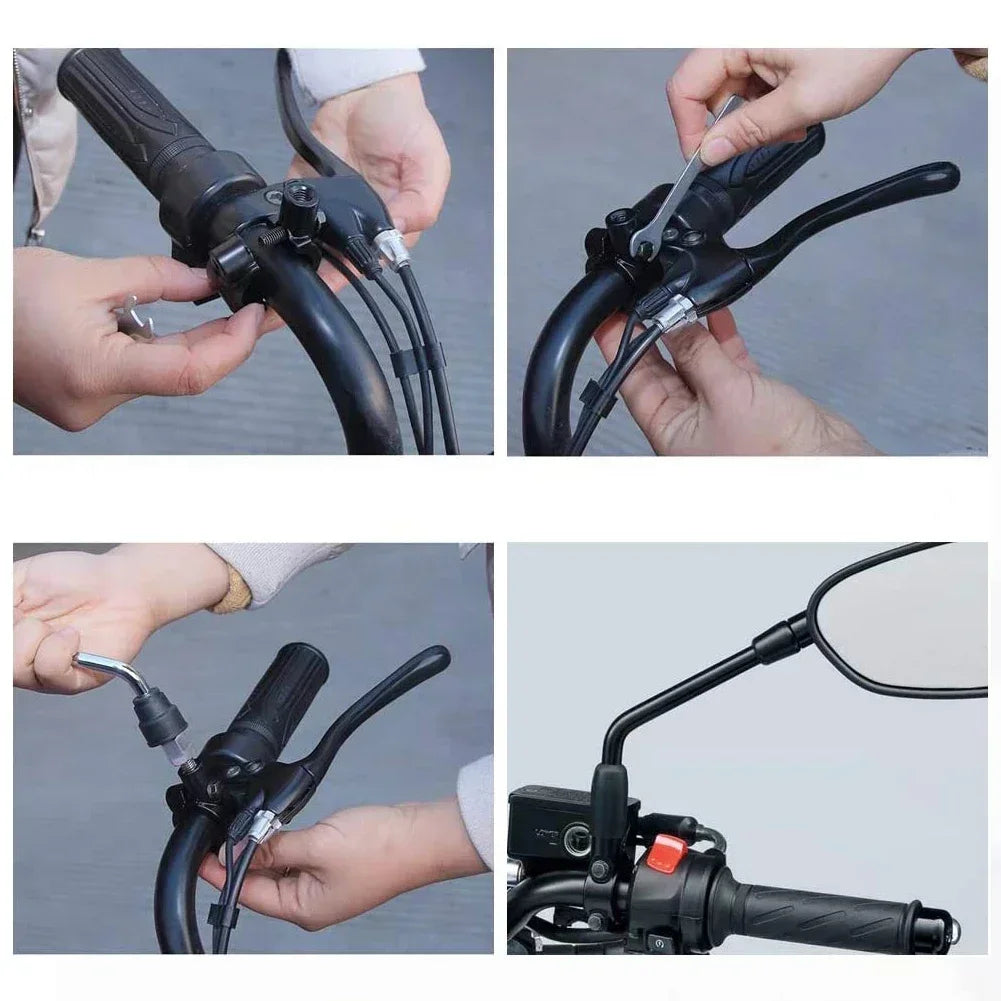 Coppia adattatori specchietti moto universali regolabili e vari diametri