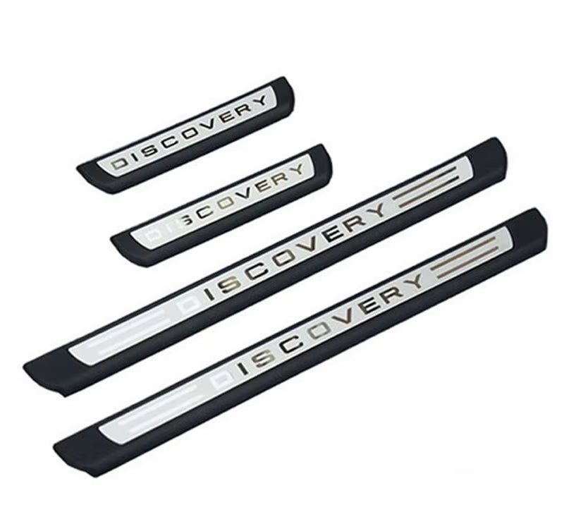KIT 4 modanature battitacco pedane sottoporta in ABS acciaio per LAND ROVER DISCOVERY