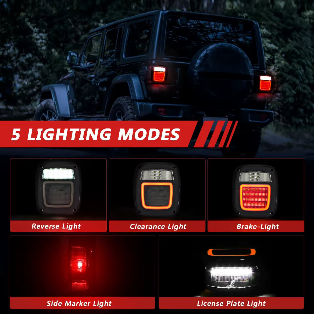 Coppia due fanali posteriori stop per JEEP WRANGLER TJ CJ YJ JK LED con frecce led