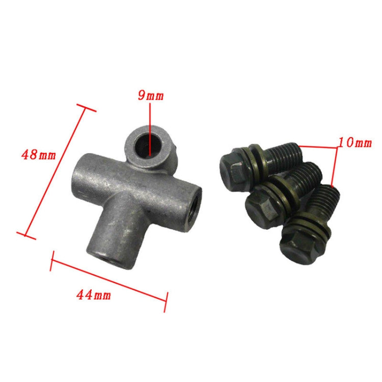 Interfaccia Connettore a Tre Vie Per Tubo Olio Freno ATV da 10 mm AUTO MOTO QUAD GOKART