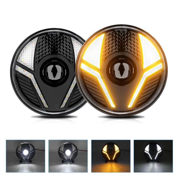 Faro tondo a led cafè Racer con diverse forme YAMAHA SUZUKI GUZZI BMW BUELL LED 190 MM 7,5 POLLICI