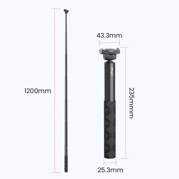 Selfie Stick Gimbal 120 Cm a Sgancio Rapido Per DJI Osmo 360 Action 5 Pro 4 3