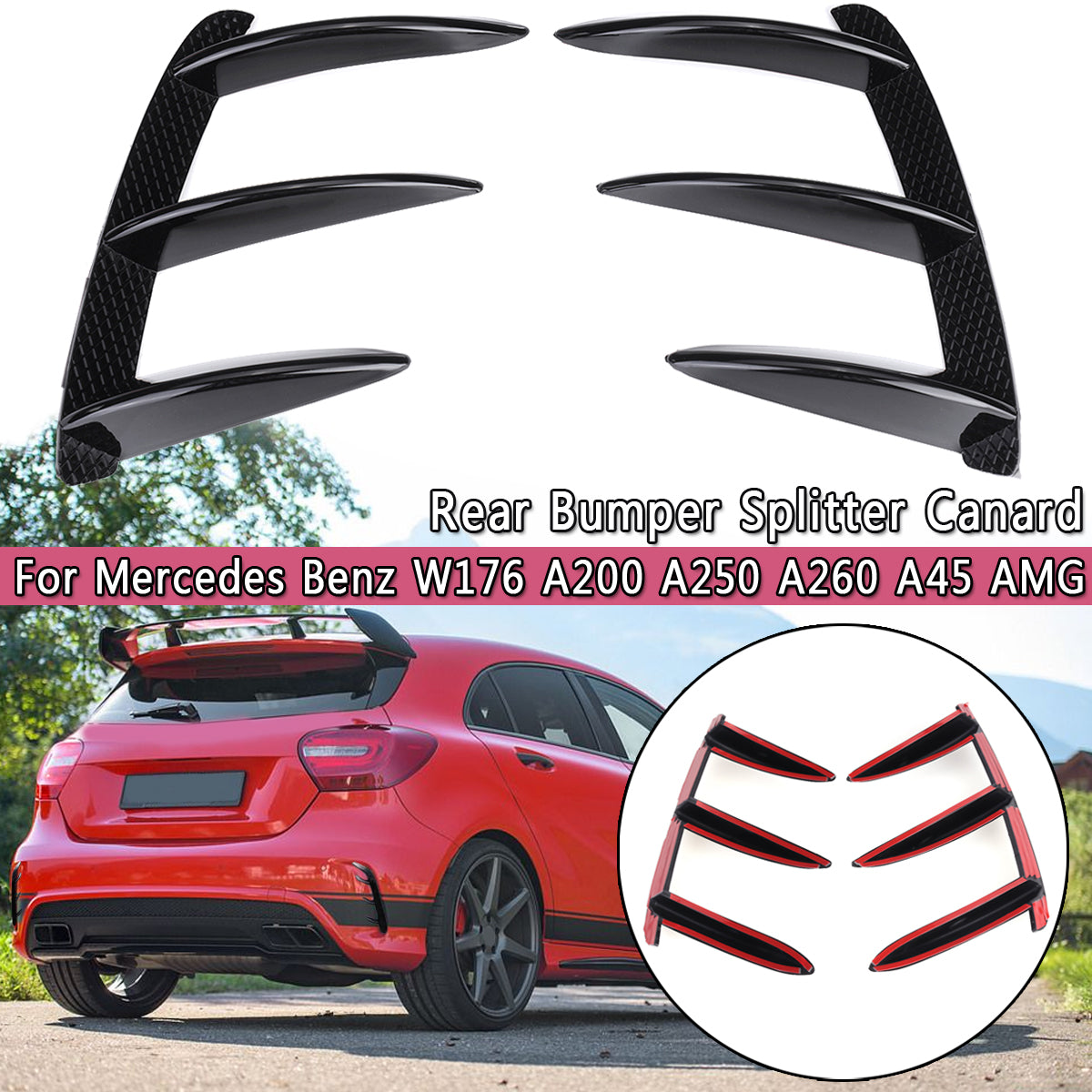 2 Spoiler Paraurti Posteriore Mercedes Classe A W176 A200 A250 A260 A45