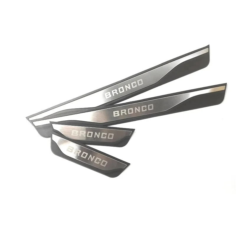KIT 4 modanature battitacco pedane sottoporta in ABS acciaio per BRONCO 2021