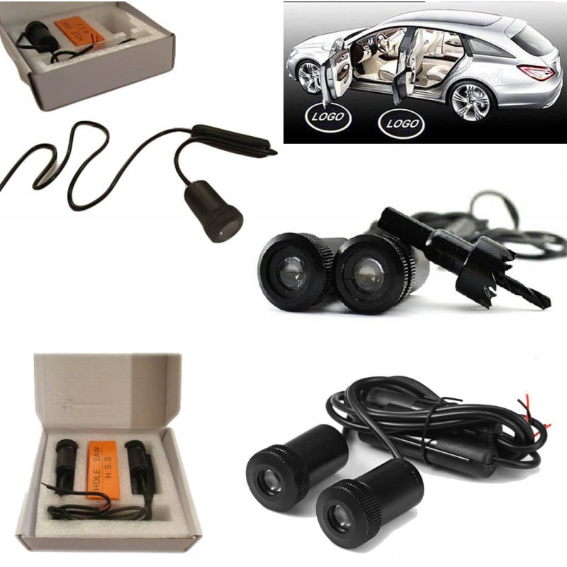 Led Sottoporta Cortesia Con Logo Per Tutte Le Auto Con Alimentazione 12v