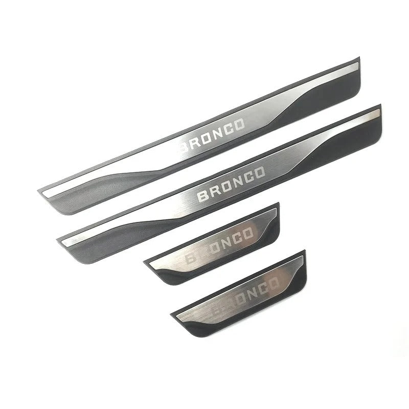 KIT 4 modanature battitacco pedane sottoporta in ABS acciaio per BRONCO 2021