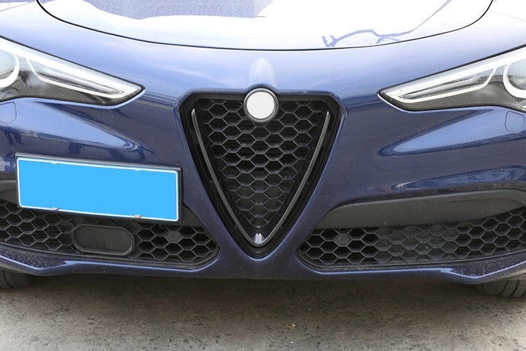 Cover griglia per Alfa Romeo STELVIO cornice V nero lucido o opaco BORDINO