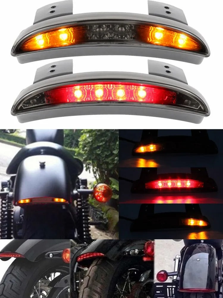 Stop Posteriore Curvo Led Con Frecce Integrate Harley Sportster Xl 883 1200