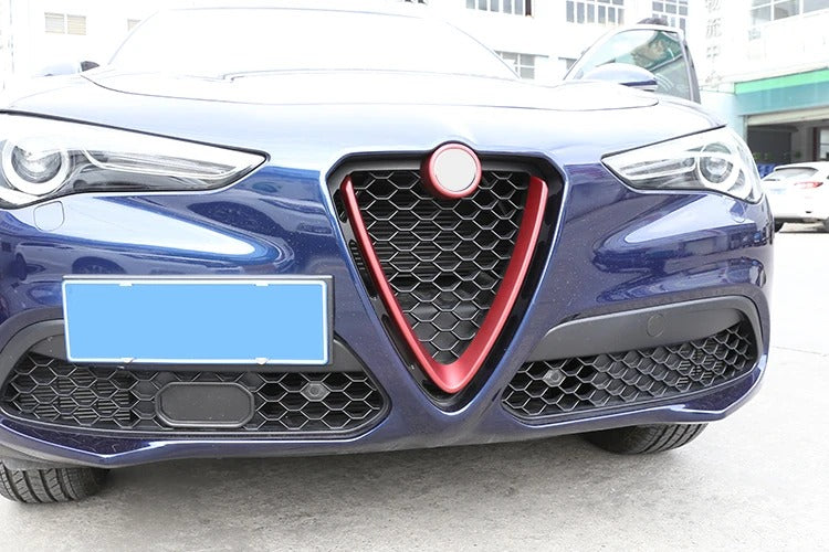 Cover griglia per Alfa Romeo STELVIO cornice V nero lucido o opaco BORDINO