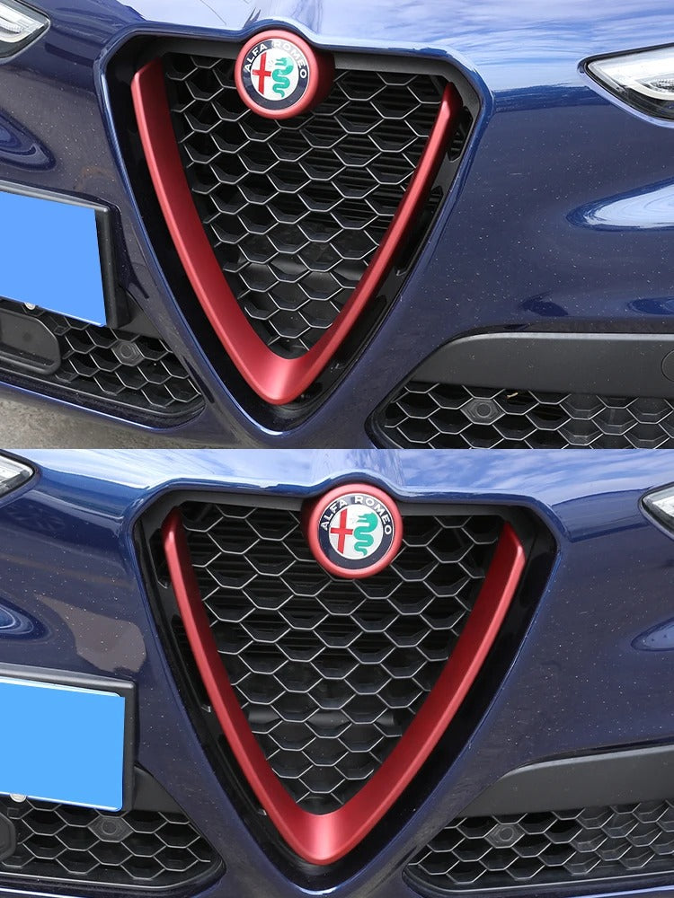 Cover griglia per Alfa Romeo STELVIO cornice V nero lucido o opaco BORDINO