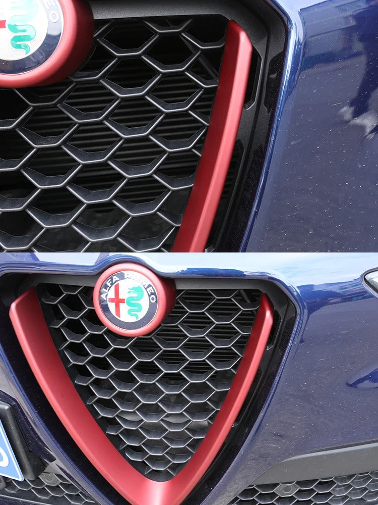 Cover griglia per Alfa Romeo STELVIO cornice V nero lucido o opaco BORDINO