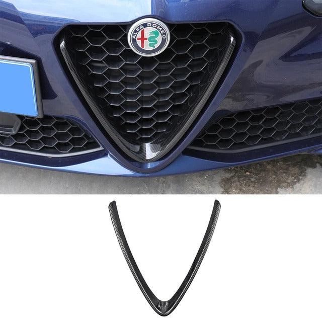 Cover griglia per Alfa Romeo STELVIO cornice V nero lucido o opaco BORDINO