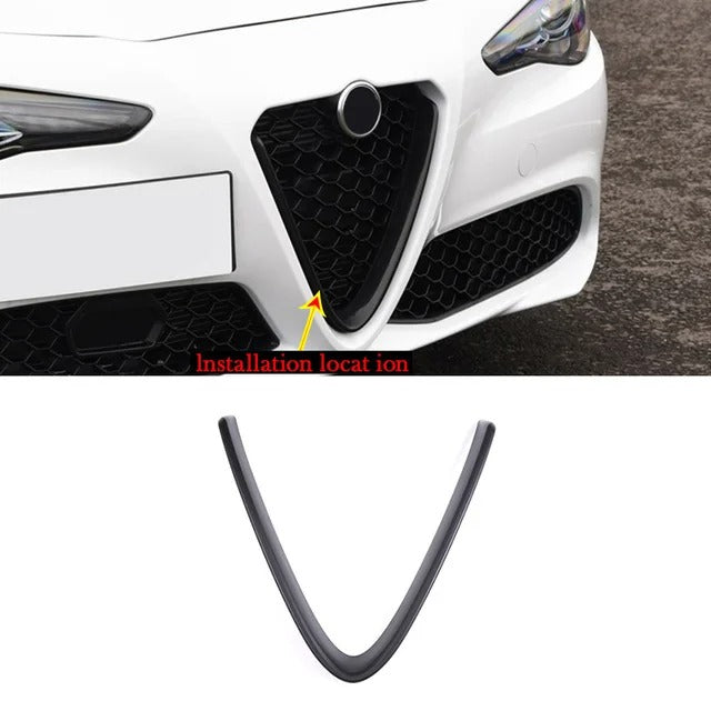 Cover griglia per Alfa Romeo STELVIO cornice V nero lucido o opaco BORDINO