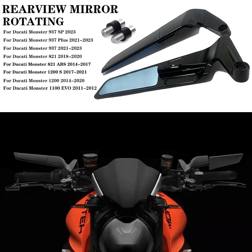 Specchietti Ala A Lama Girevole Vento Per Ducati Monster 821 937 1100 1200 Aerodinamici