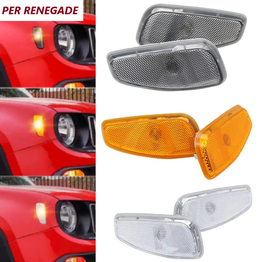 Coppia Frecce Laterali Bianche O Fumè Led Coperchio Per Renegade 2014 2021