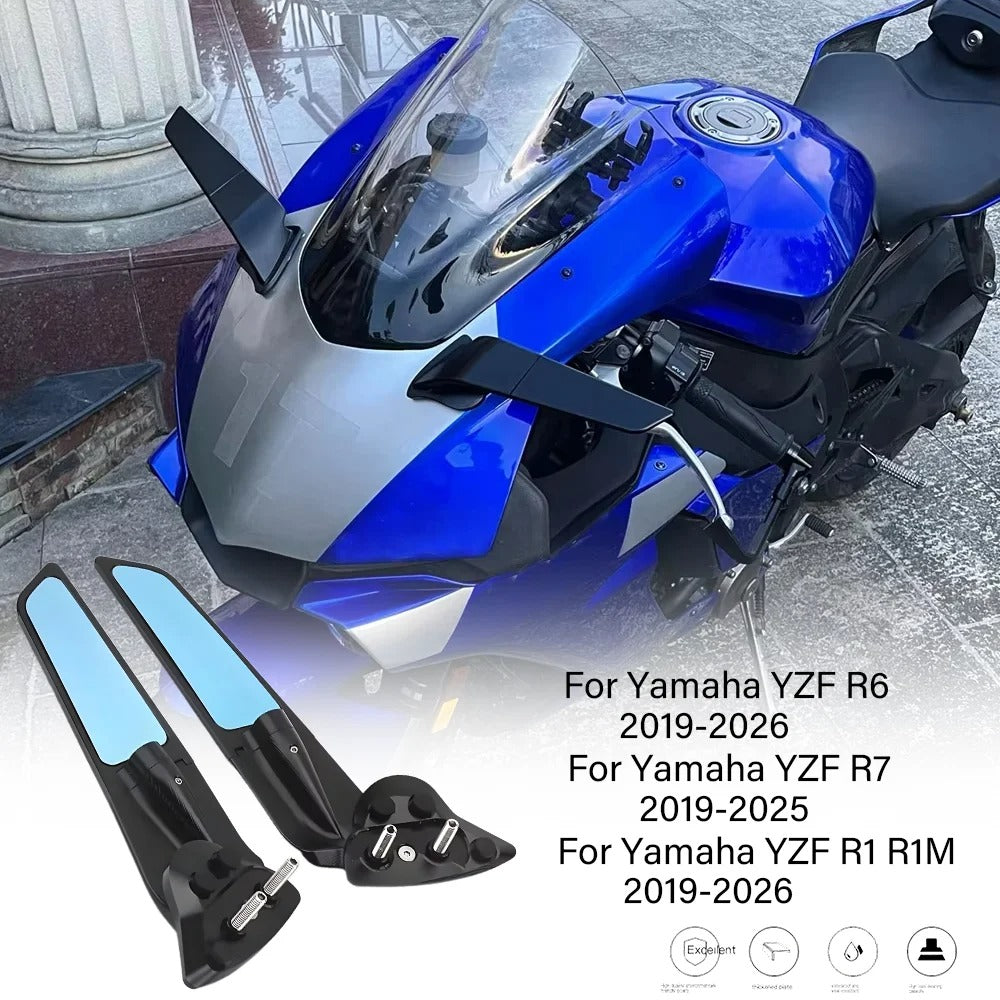 Specchietti Ala Lama Girevole Antivento Aerodinamici Yamaha R1 R6 R7 YZF