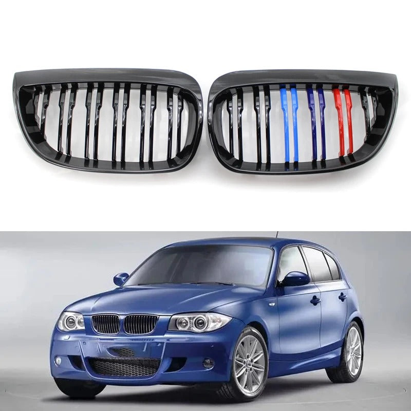 Griglie Frontali Tuning M X Bmw Serie 1 E87 E82 E81 E88 E 87 04 06 Nere Sport
