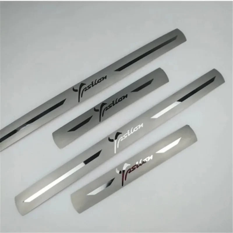 KIT 4 modanature battitacco listelli pedane sottoporta in metallo PER LANCIA YPSILON